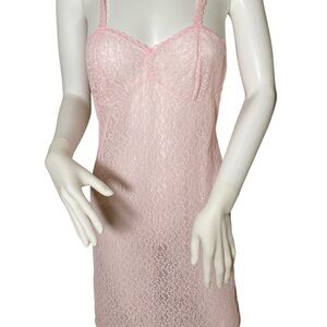 Vintage 1950s Pink Lace Lingerie Negligee Small Made In England